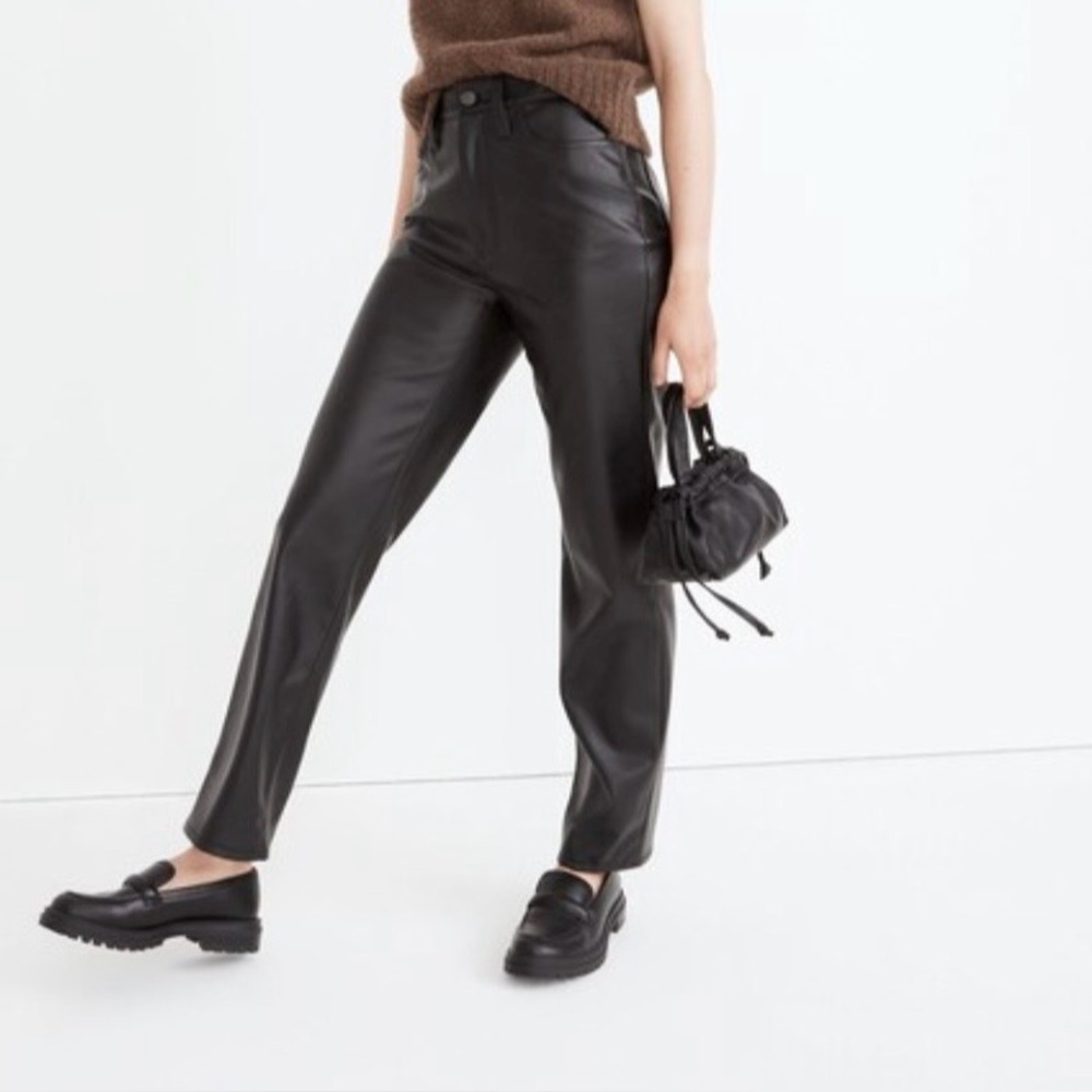 Madewell The Perfect Vintage Straight Faux Leather Edition Pants Size 26 - Picture 1 of 12